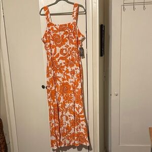 Vince Camuto Orange Floral Maxi Dress